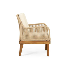 Outdoor Club Chair with Rope Weave Design - Outdoor Seating