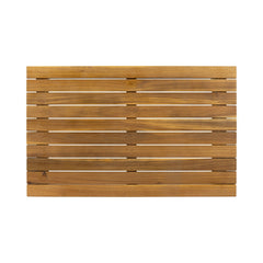Outdoor Coffee Table with Slat Top Design and Sled Base - Outdoor Tables