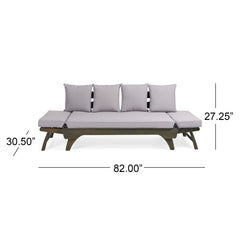 Outdoor Expandable Daybed with Water-Resistant Cushion - Outdoor Sofa