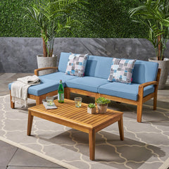 Outdoor L Shape Sectional Sofa with Coffee Table - Outdoor Sofa