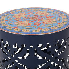 Outdoor Lace-cut Metal Side Table - Side Tables