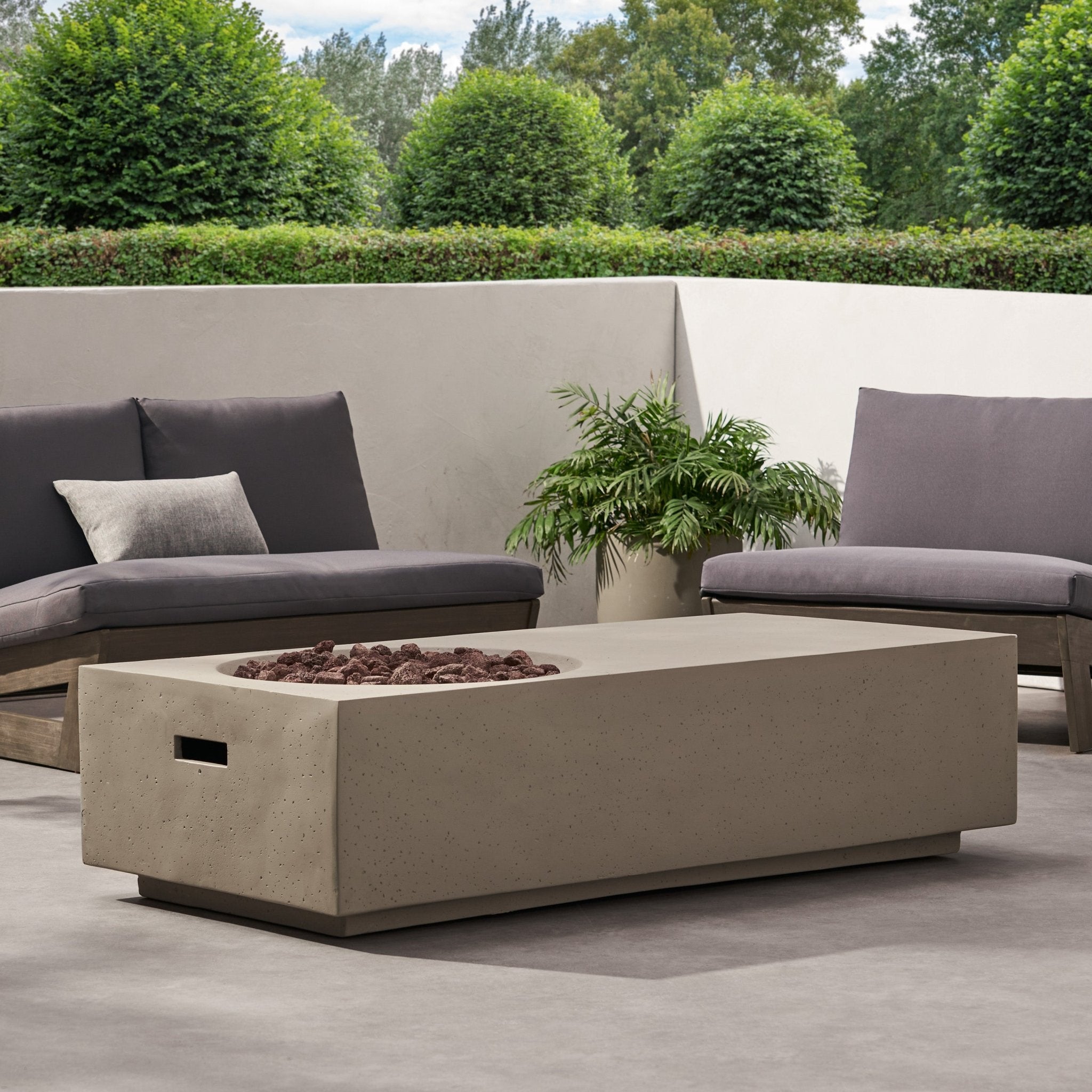Outdoor Magnesium Oxide Firepit with Rectangle Shape - Firepits