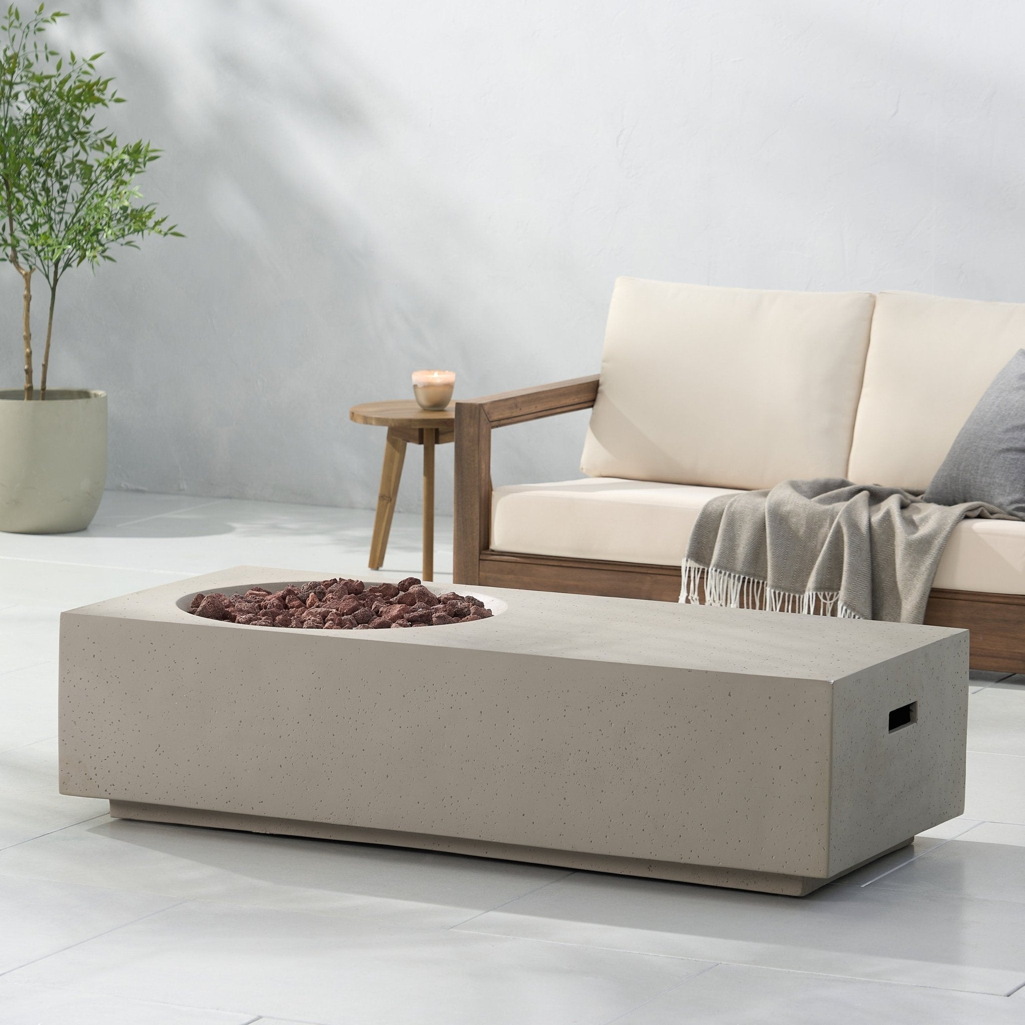 Outdoor Magnesium Oxide Firepit with Rectangle Shape - Firepits