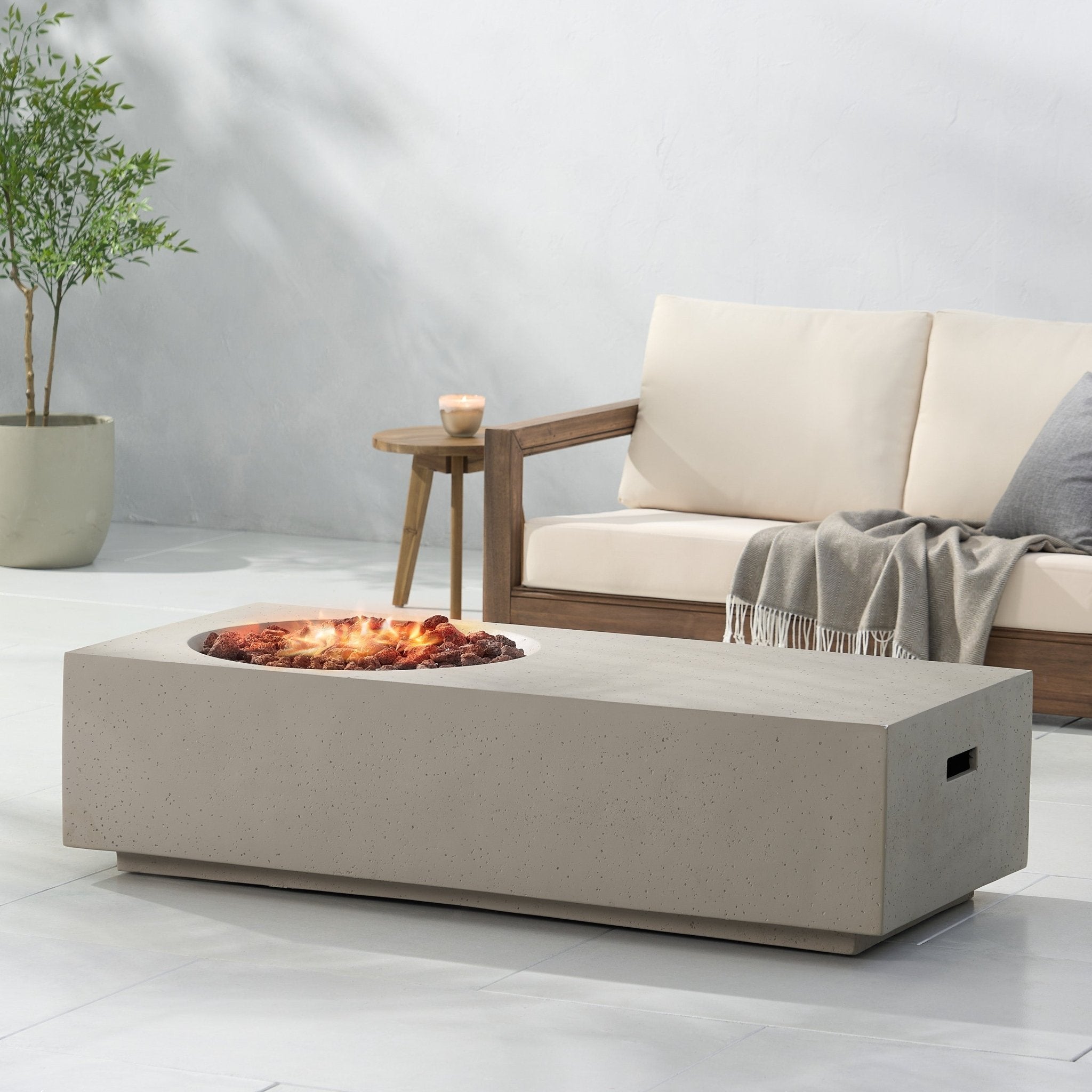 Outdoor Magnesium Oxide Firepit with Rectangle Shape - Firepits
