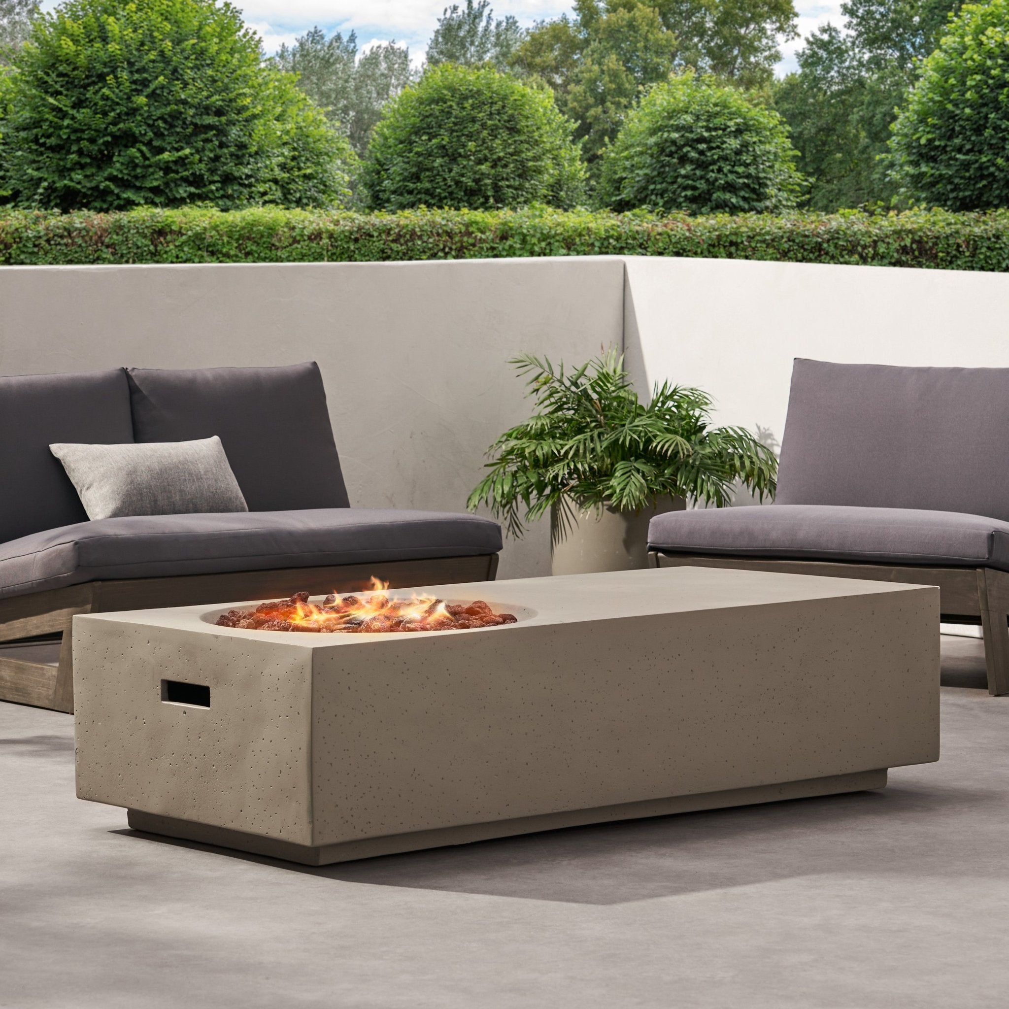 Outdoor Magnesium Oxide Firepit with Rectangle Shape - Firepits
