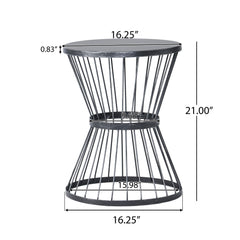 Outdoor Metal Side Table with Hourglass Shape - Outdoor