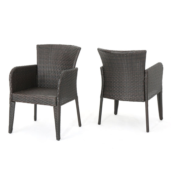 Outdoor PE Wicker Dining Armchair - Accent Chairs