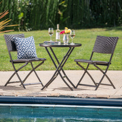 Outdoor Rattan Seating Set with Coffee Table and 2 Chair - Outdoor Seating