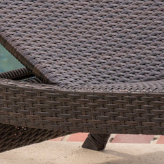 Outdoor Rattan Wicker Chaise Lounge with Adjustable Seat - Chaise Lounge