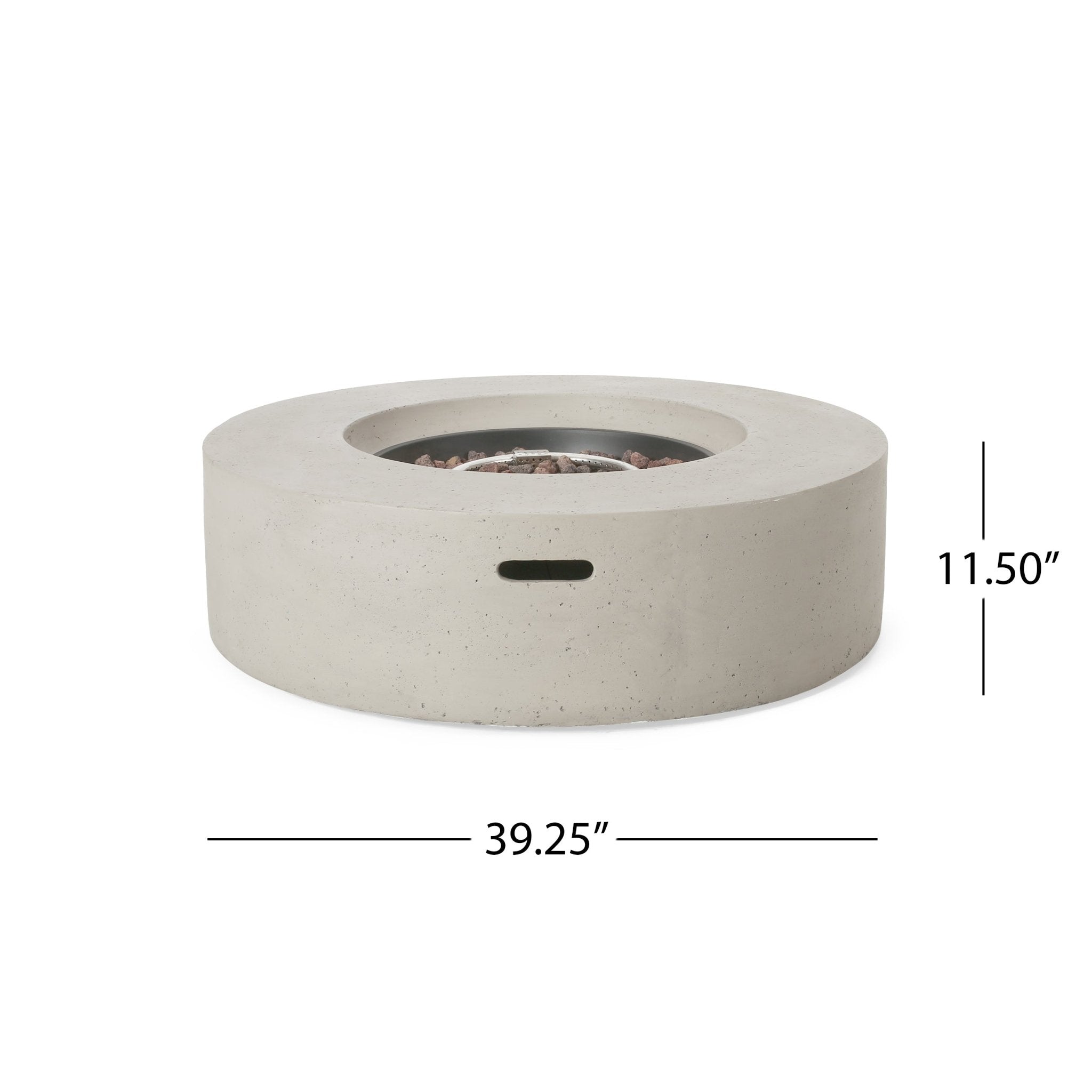 Outdoor Round Concrete Propane Firepit - Firepits