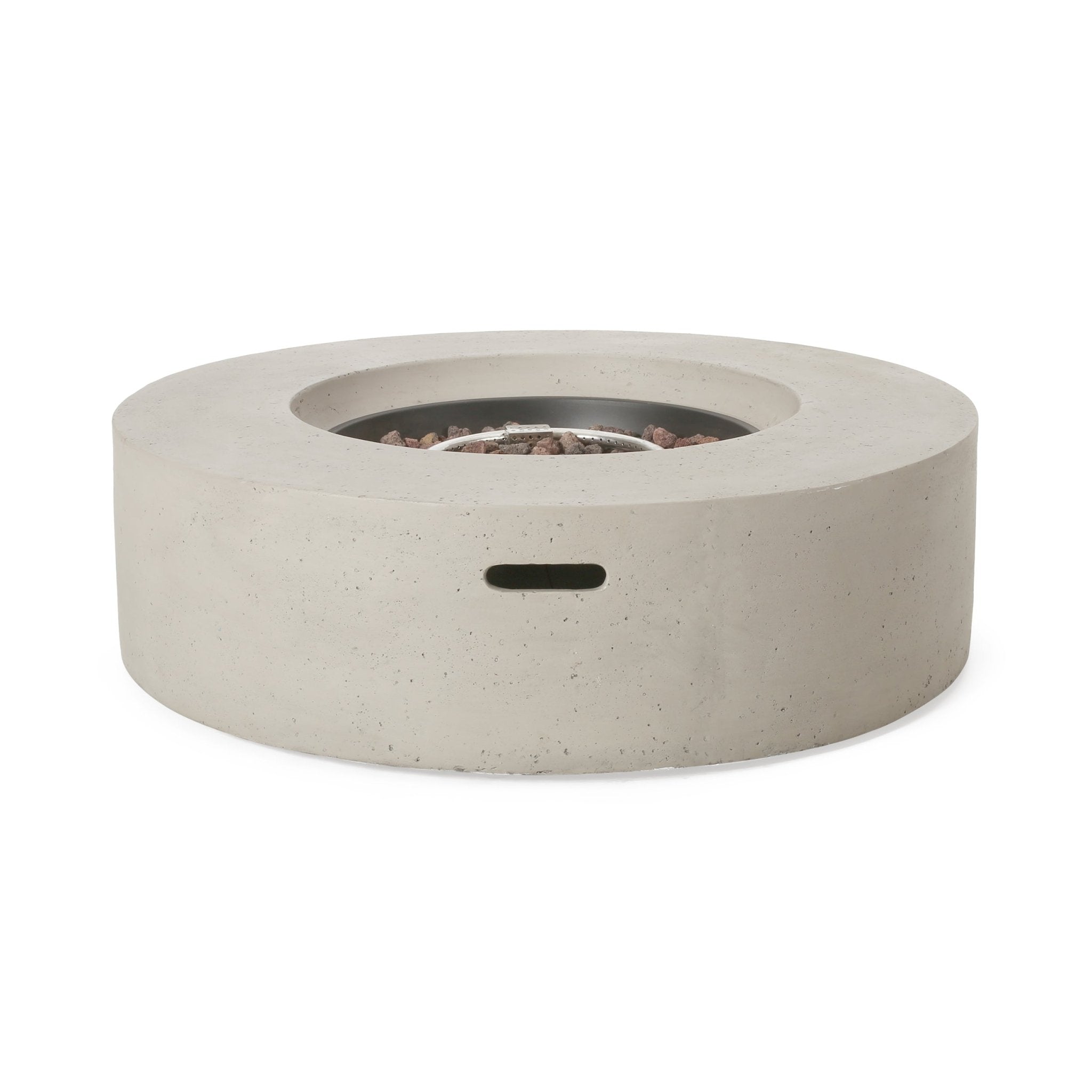 Outdoor Round Concrete Propane Firepit - Firepits