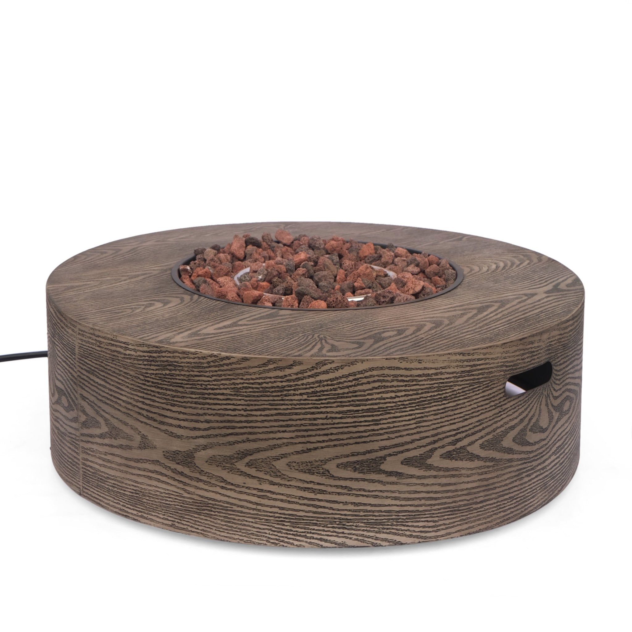 Outdoor Round Firepit with Iron Frame - Firepits