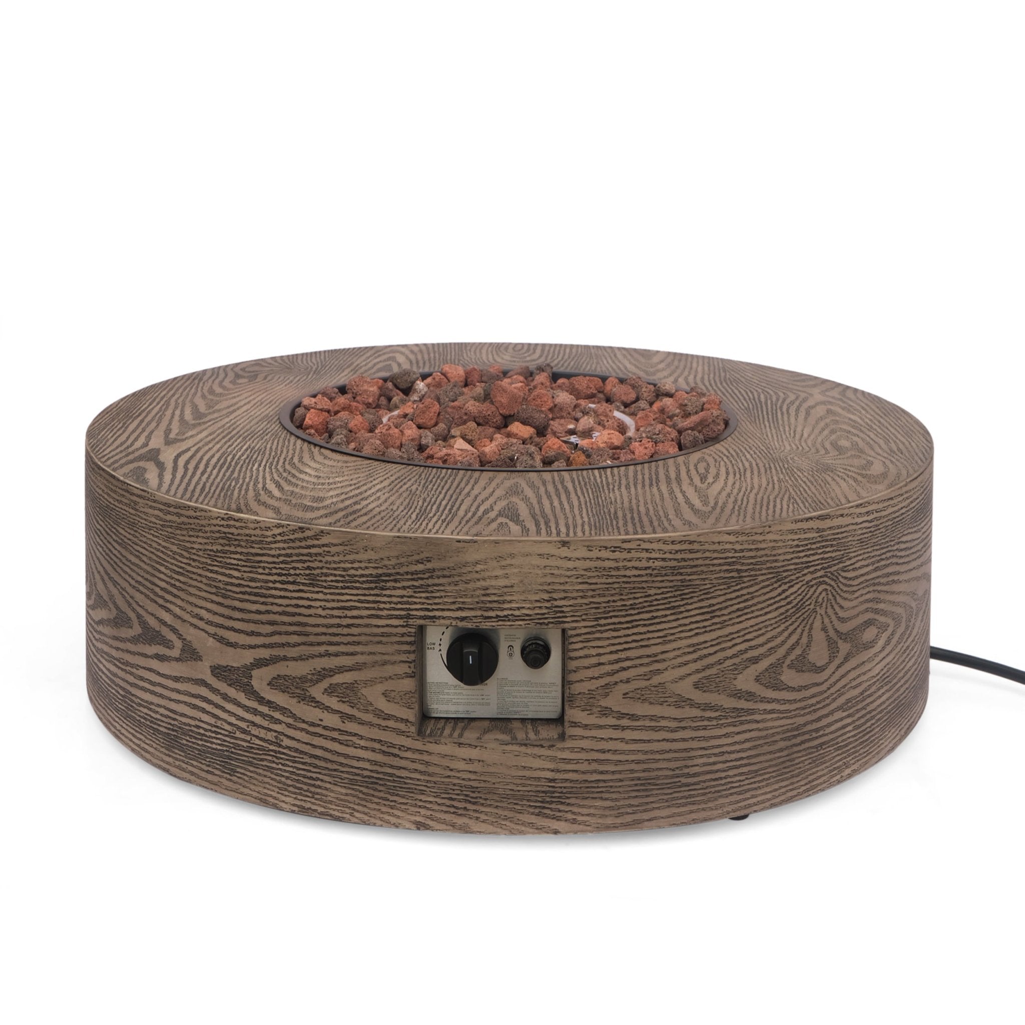 Outdoor Round Firepit with Iron Frame - Firepits