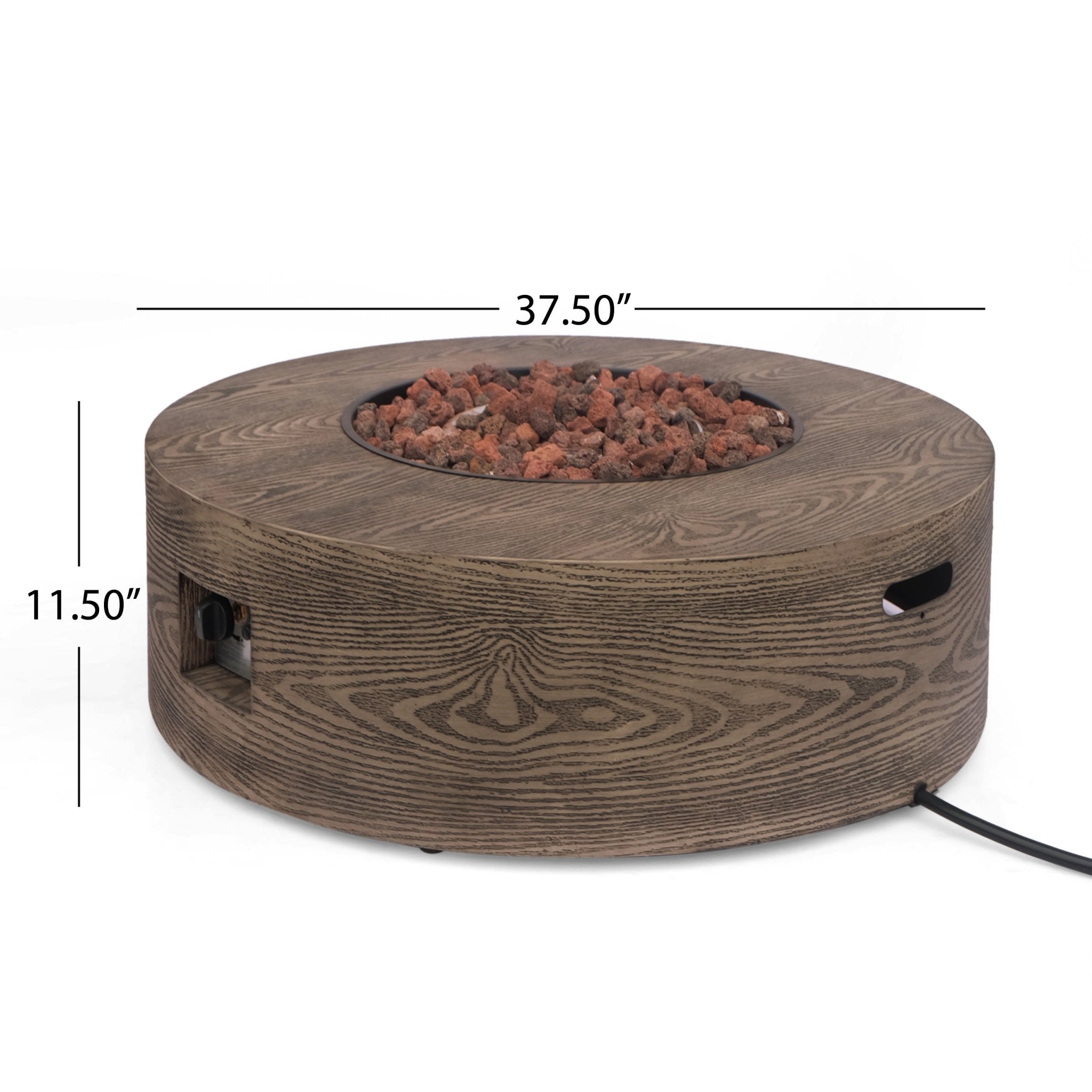 Outdoor Round Firepit with Iron Frame - Firepits