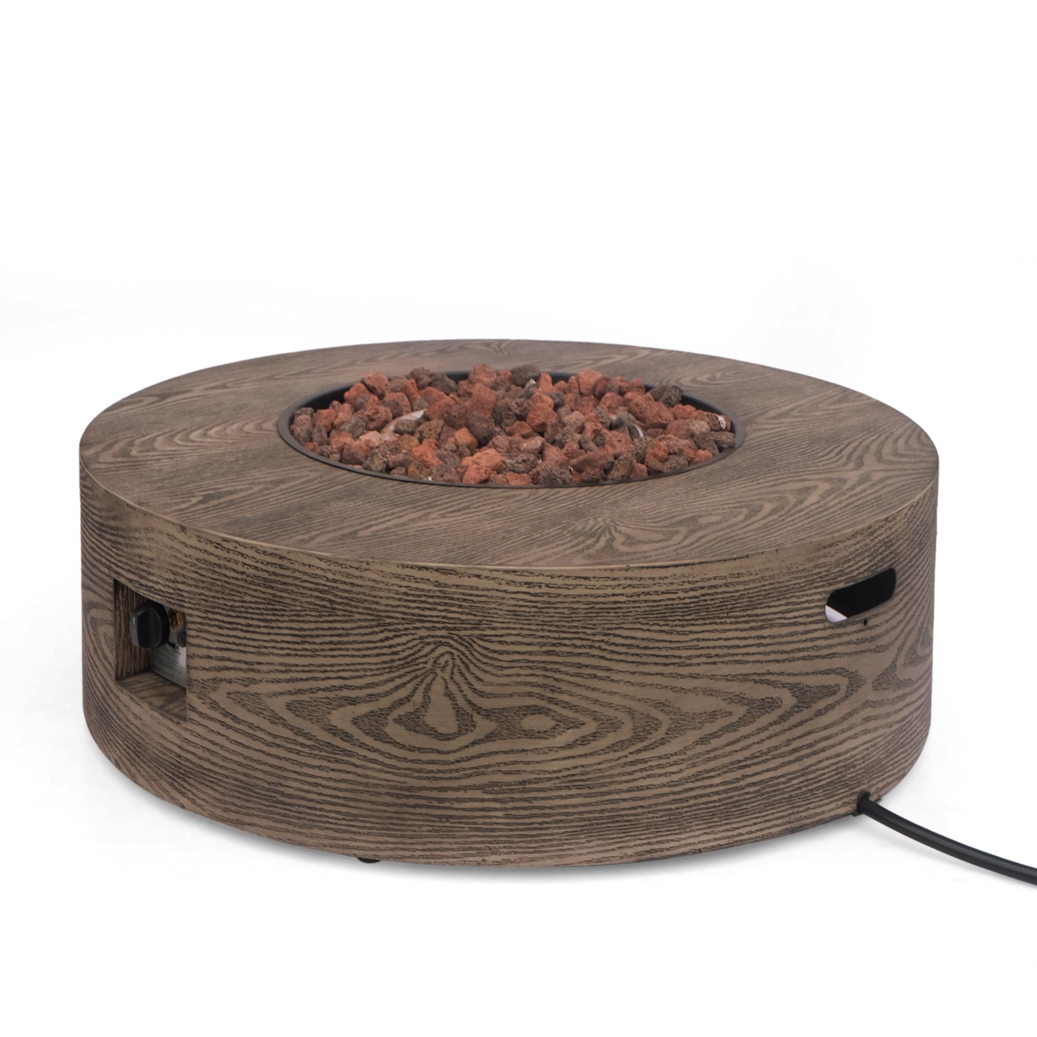Outdoor Round Firepit with Iron Frame - Firepits