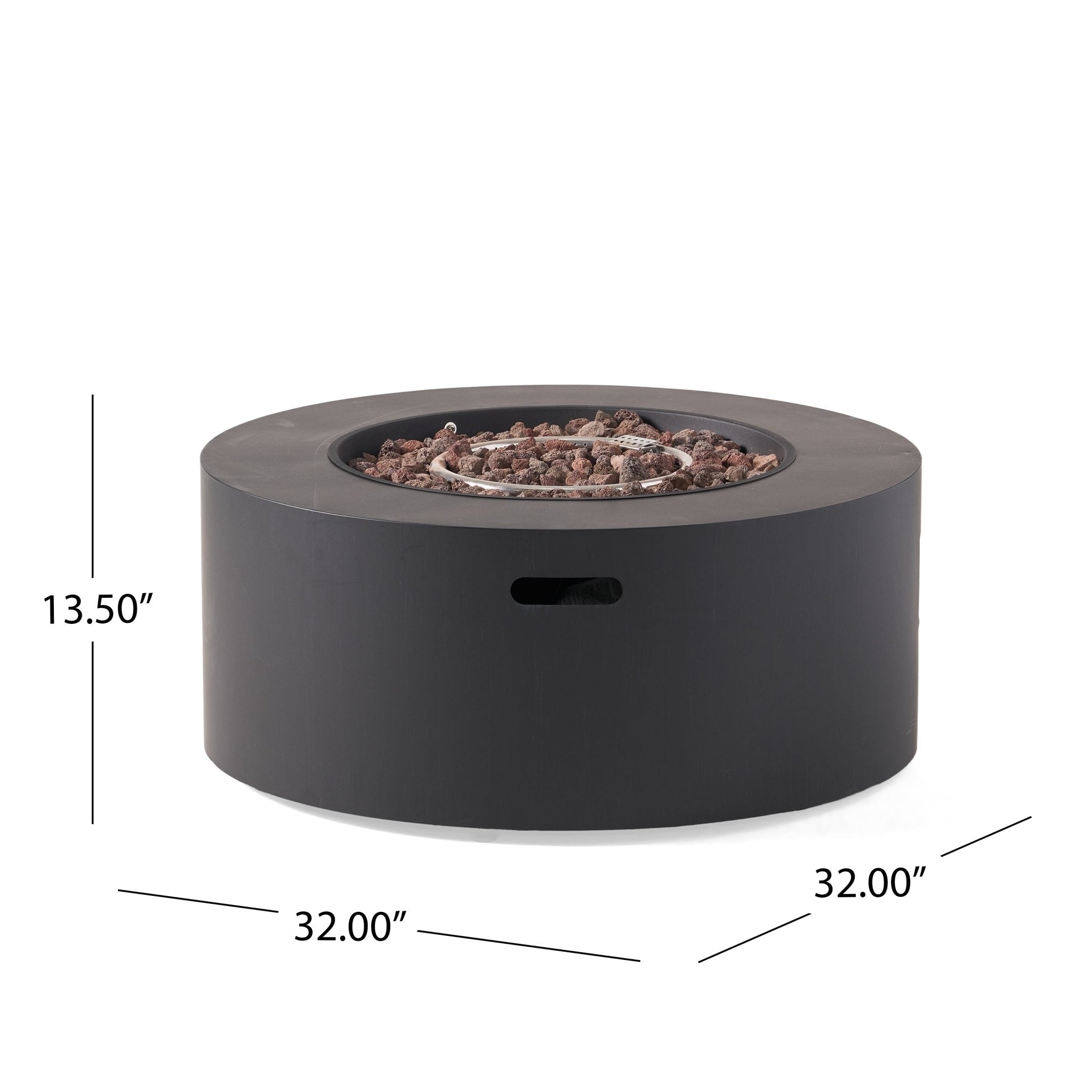 Outdoor Round Iron Propane Firepit - Firepits