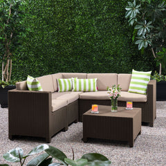 Outdoor Sectional Set with 5-Seater and Coffee Table - Coffee Tables