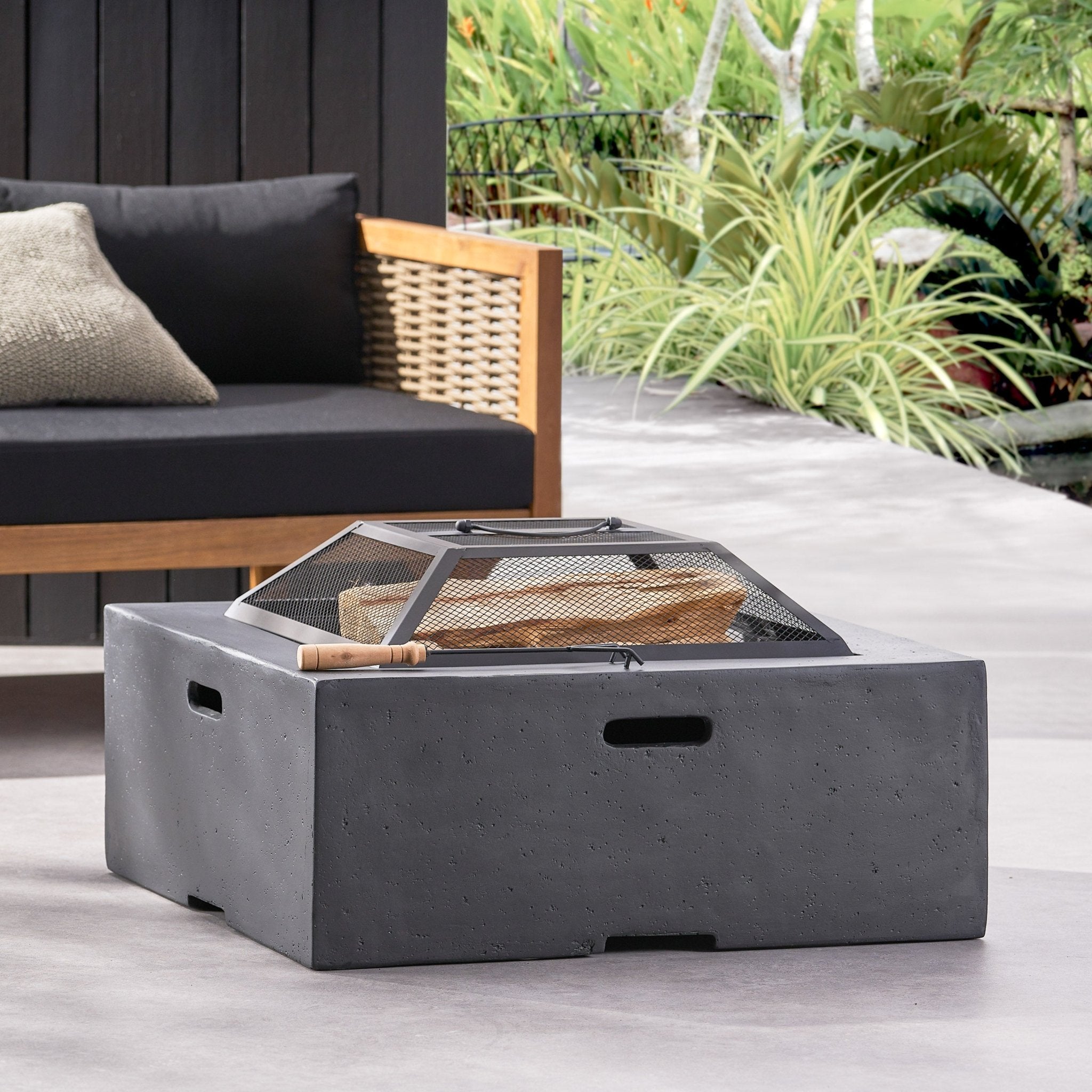 Outdoor Square Wood Burning Firepit - Firepits
