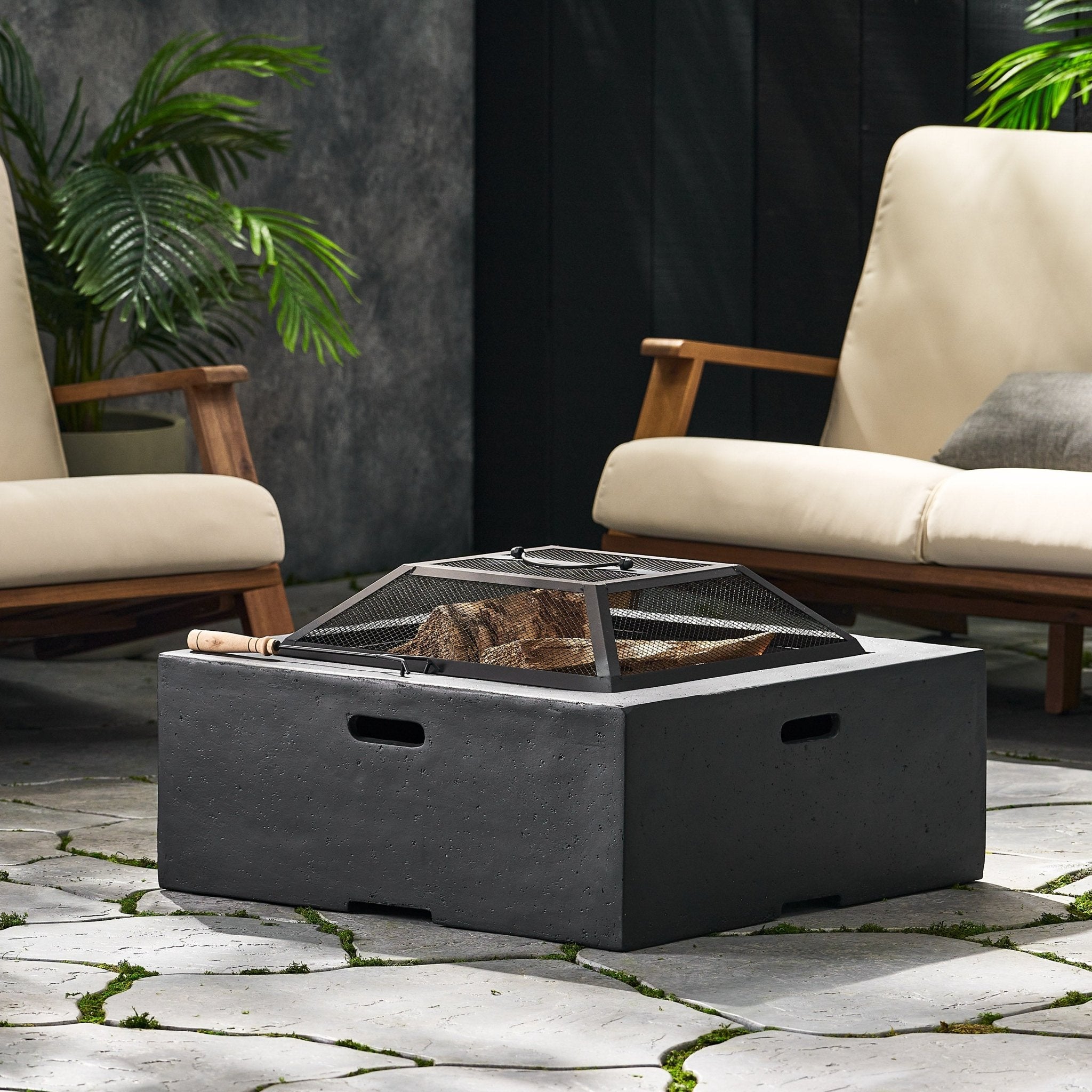 Outdoor Square Wood Burning Firepit - Firepits