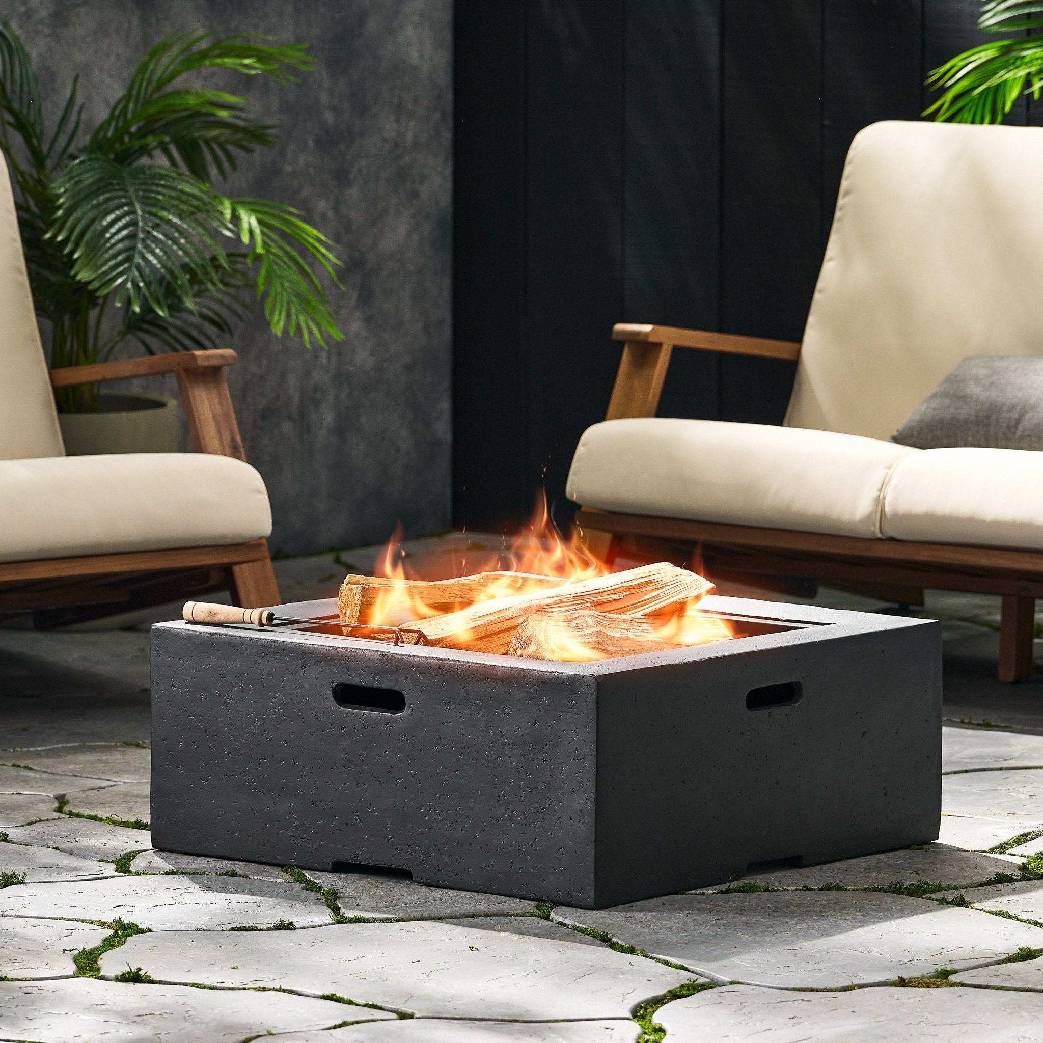 Outdoor Square Wood Burning Firepit - Firepits