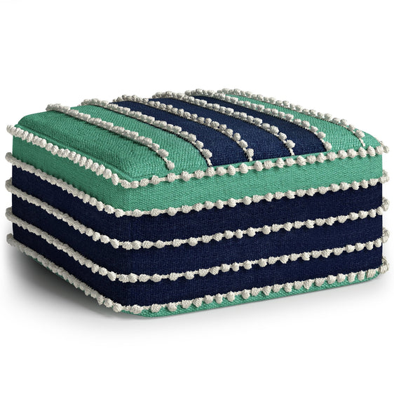 Outdoor Square Woven Pouf with Water and UV Ray Resistant - Pouf
