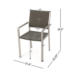 Outdoor Wicker Dining Chair with Aluminum Frame - Outdoor Seating