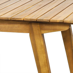 Outdoor Wooden Dining Table with Slat Top - Outdoor Tables