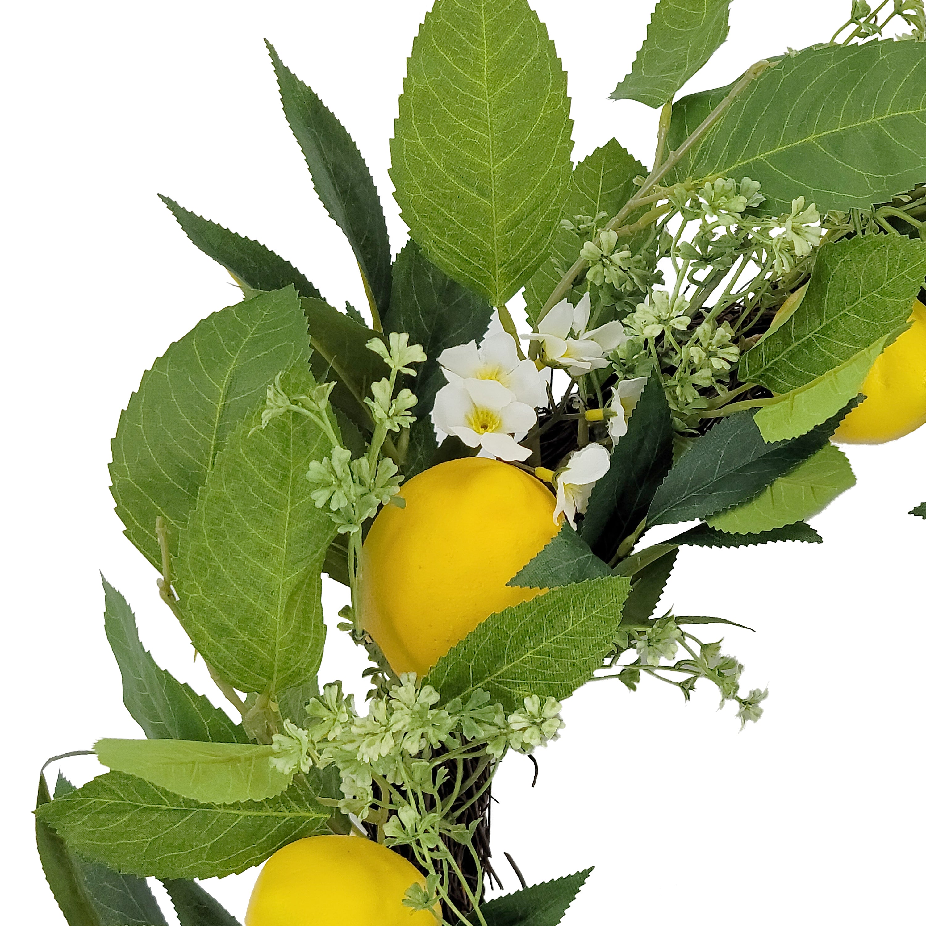 24" Artificial Multiicolor Daisy Floral Spring Door Wreath with Lemons