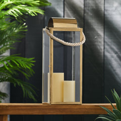 Paradigm 22"H Outdoor Stainless Steel Lantern with Rope Handle - Lanterns