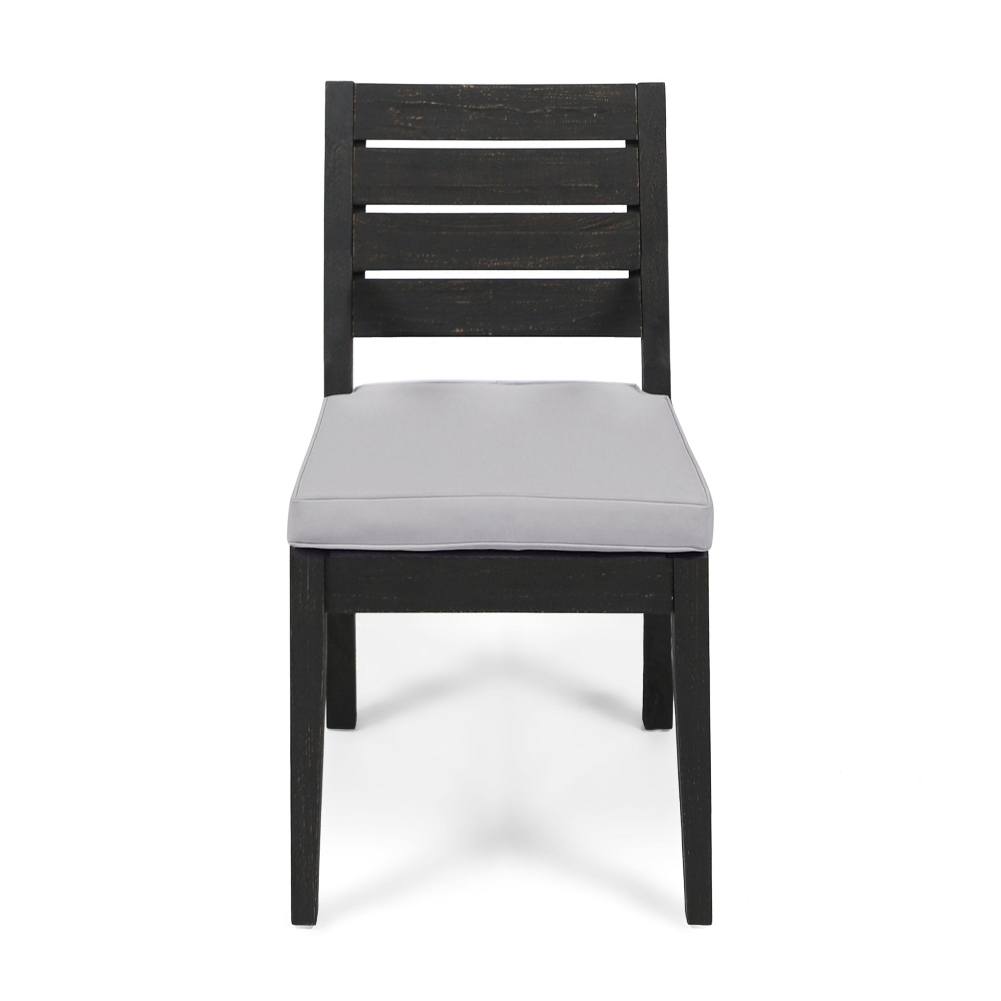 Patio Armless Dining Chair with Laid - Back Slat Panel Design, Set of 2 - Outdoor Dining Chairs
