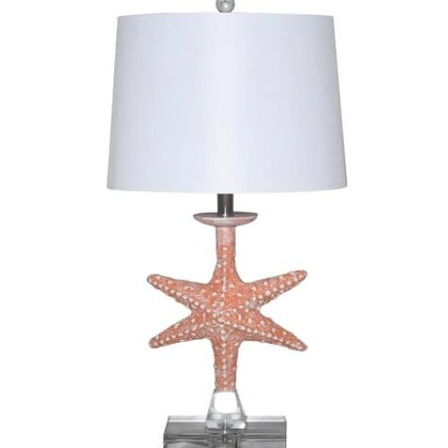 Patrick 28" Orange Starfish/Crystal Base, (Set of 2) - Table Lamps