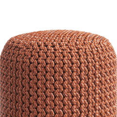 PET Polyester Woven Knitted Round Pouf - Pouf