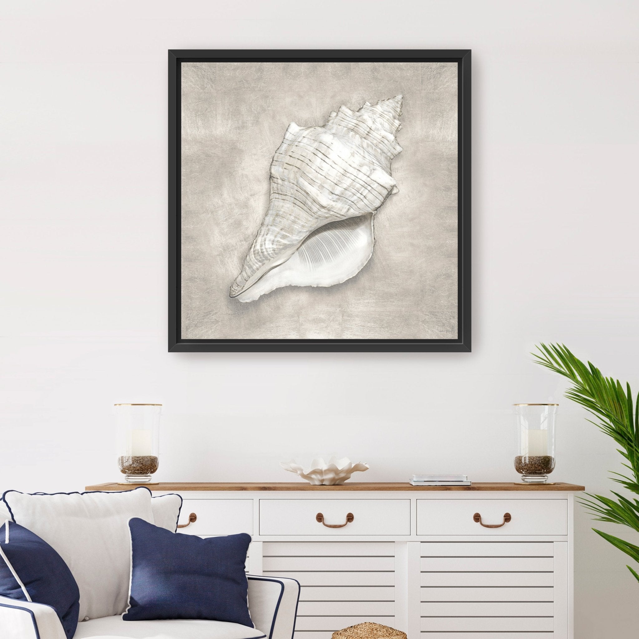 Pewter Seashells I Canvas Giclee - Canvas Wall Art