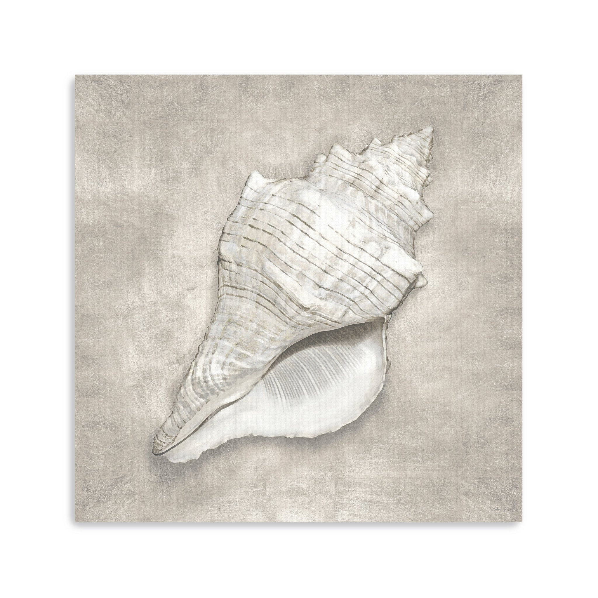 Pewter Seashells I Canvas Giclee - Canvas Wall Art