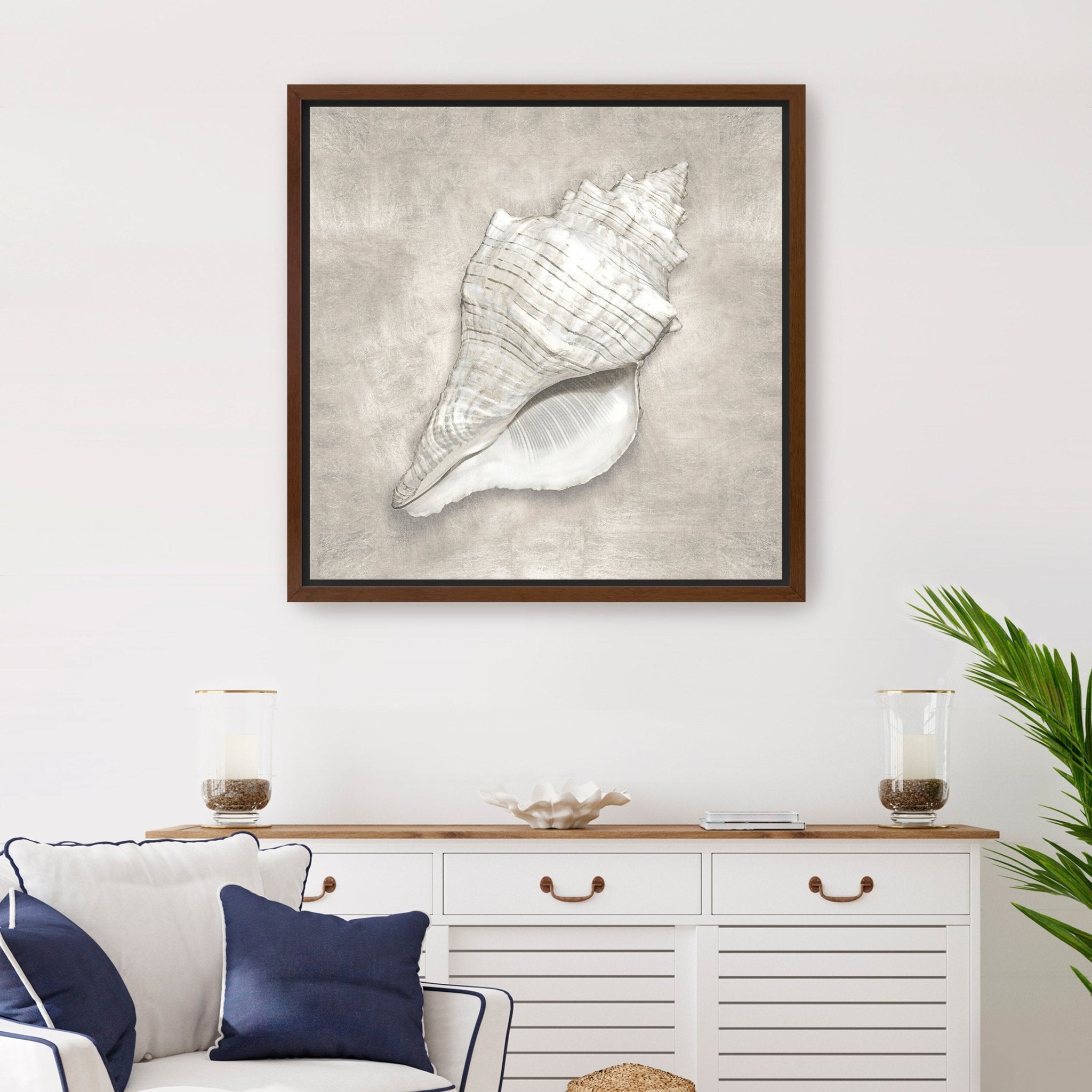 Pewter Seashells I Canvas Giclee - Canvas Wall Art