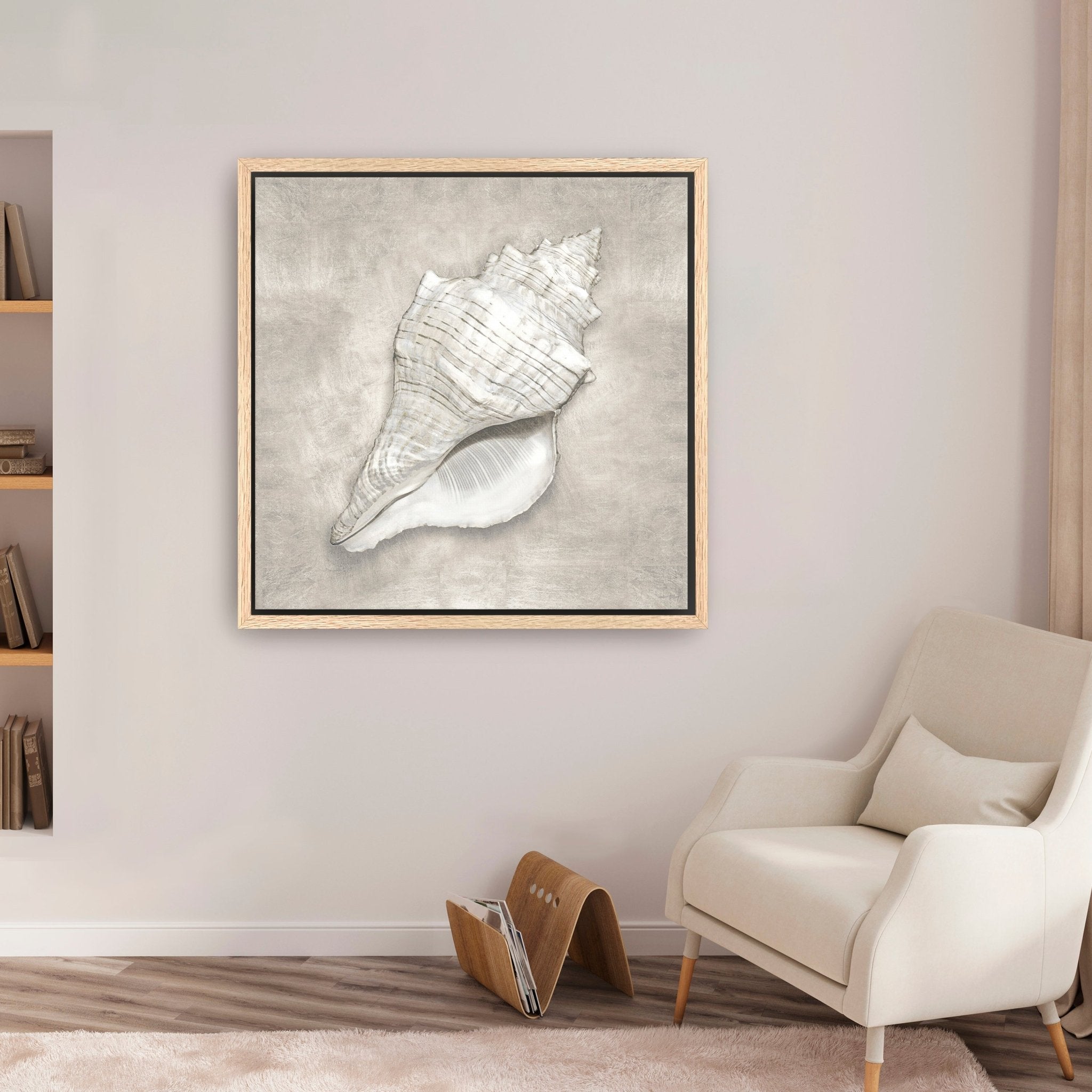 Pewter Seashells I Canvas Giclee - Canvas Wall Art