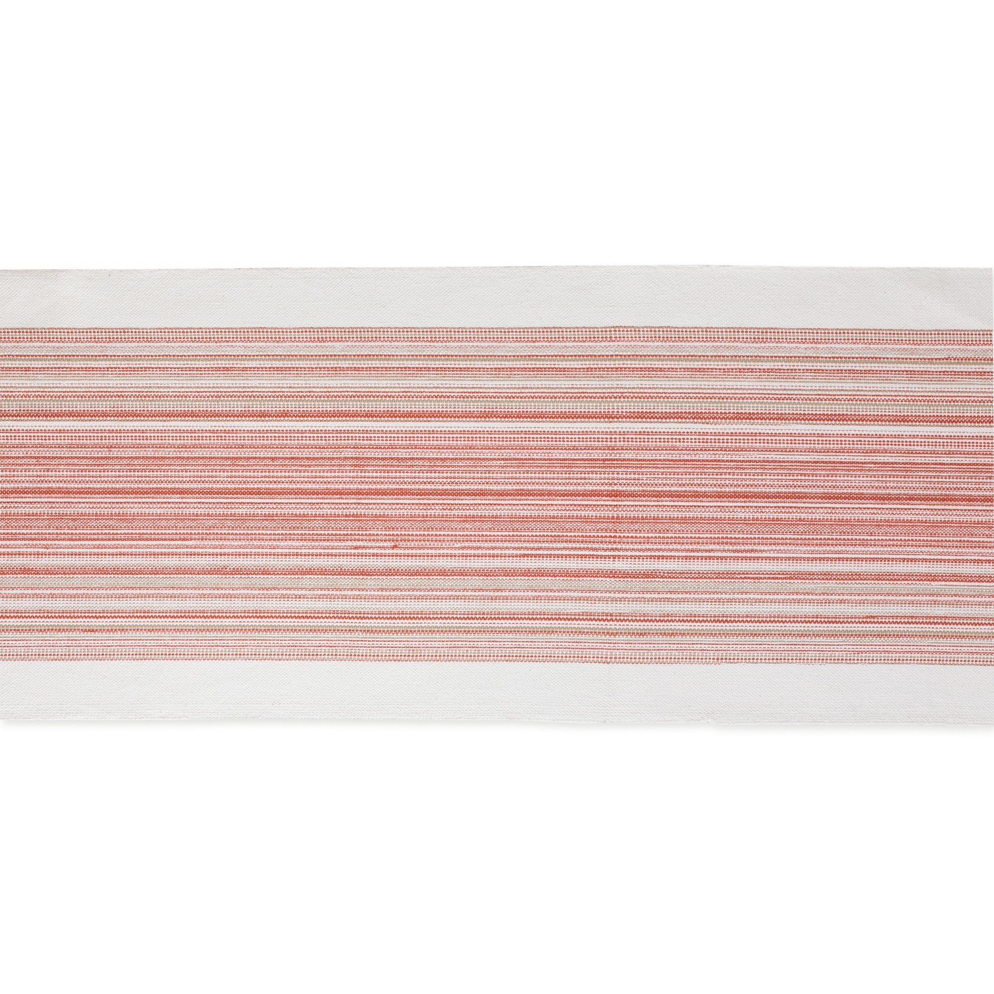 Pimento Striped Fringe Ribbed Table Runner 14X108 - Table Runners