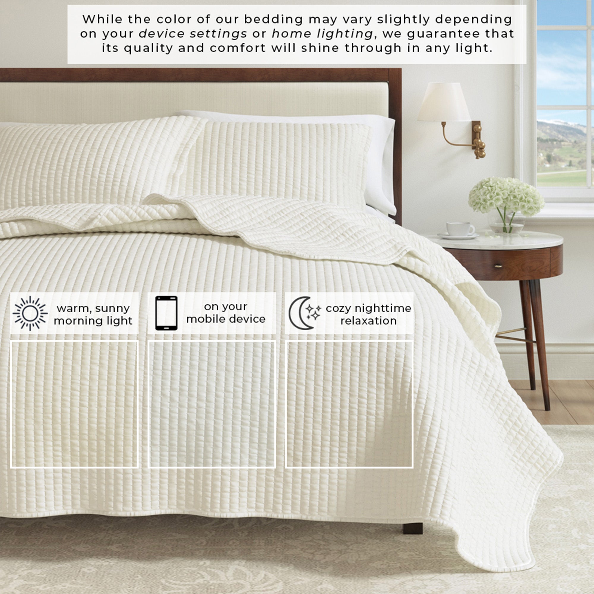 Stitched Quilt Set with Shams
