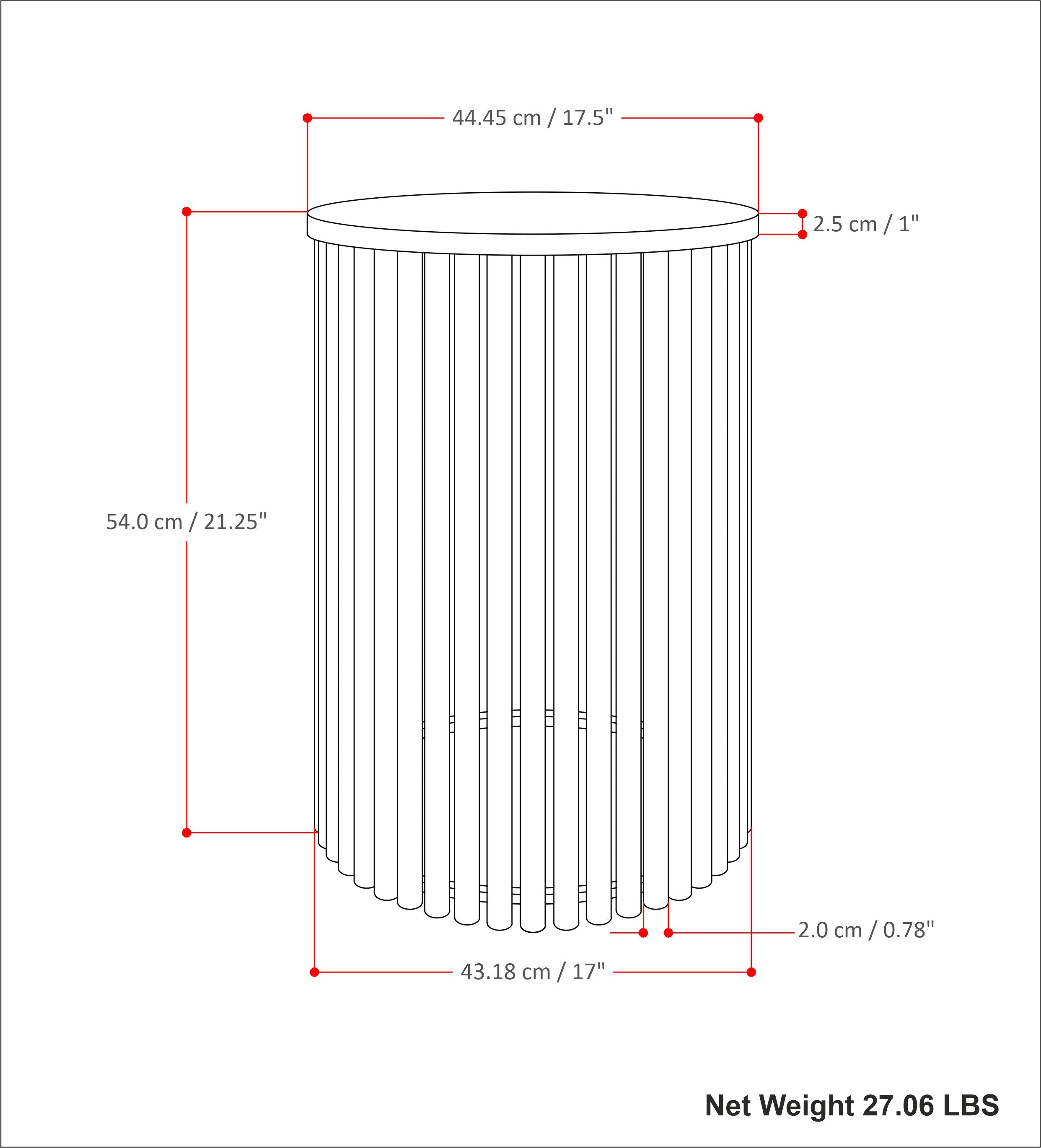 Valiant Cylinder-Shaped Accent Table with Pipe Design Base