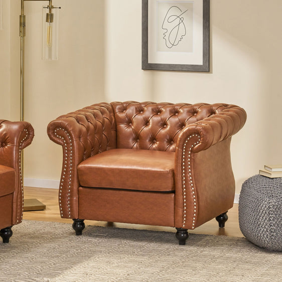 PU-Leather-Upholstered-Club-Chair-with-Rolled-Arm-Accent-Chairs