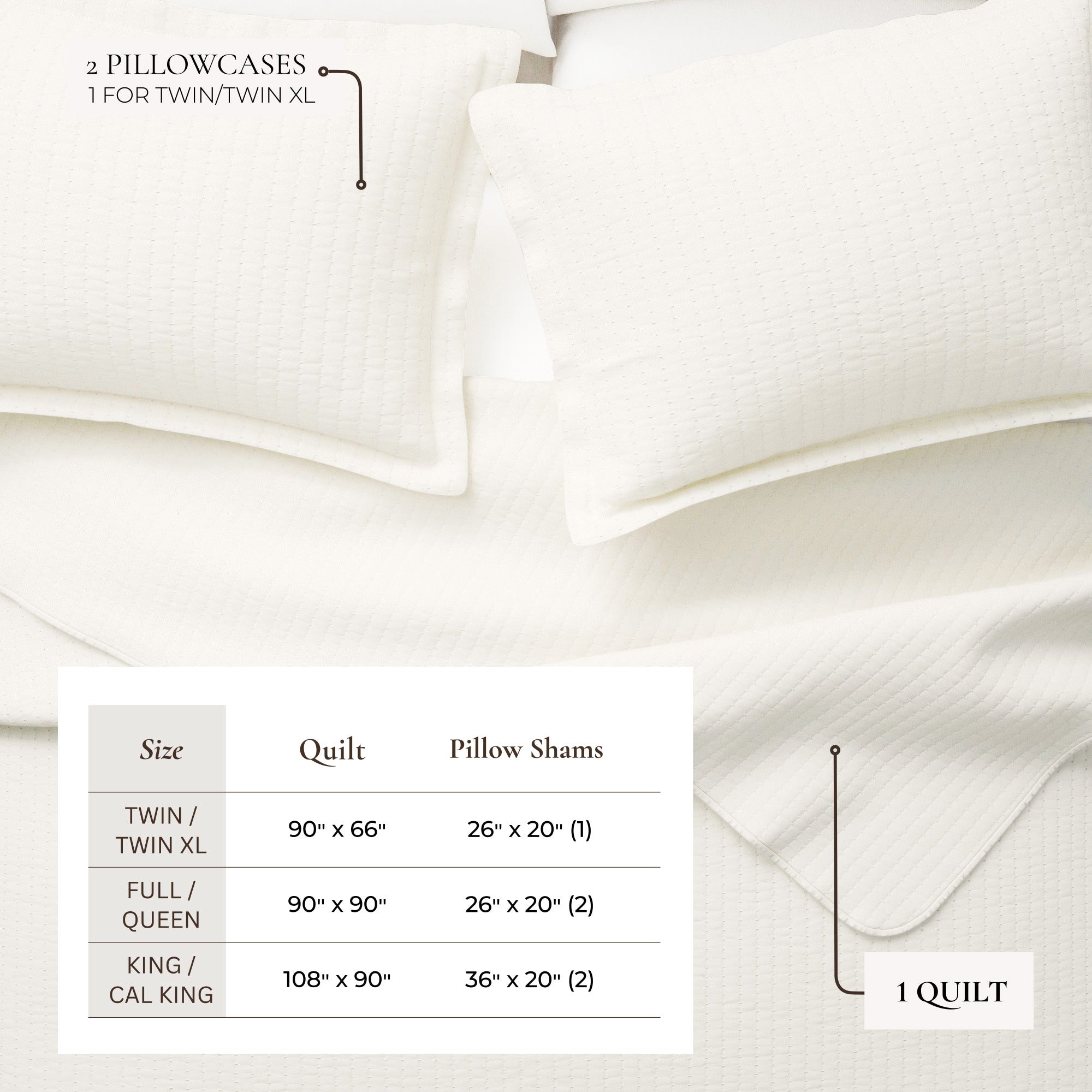 Stitched Quilt Set with Shams