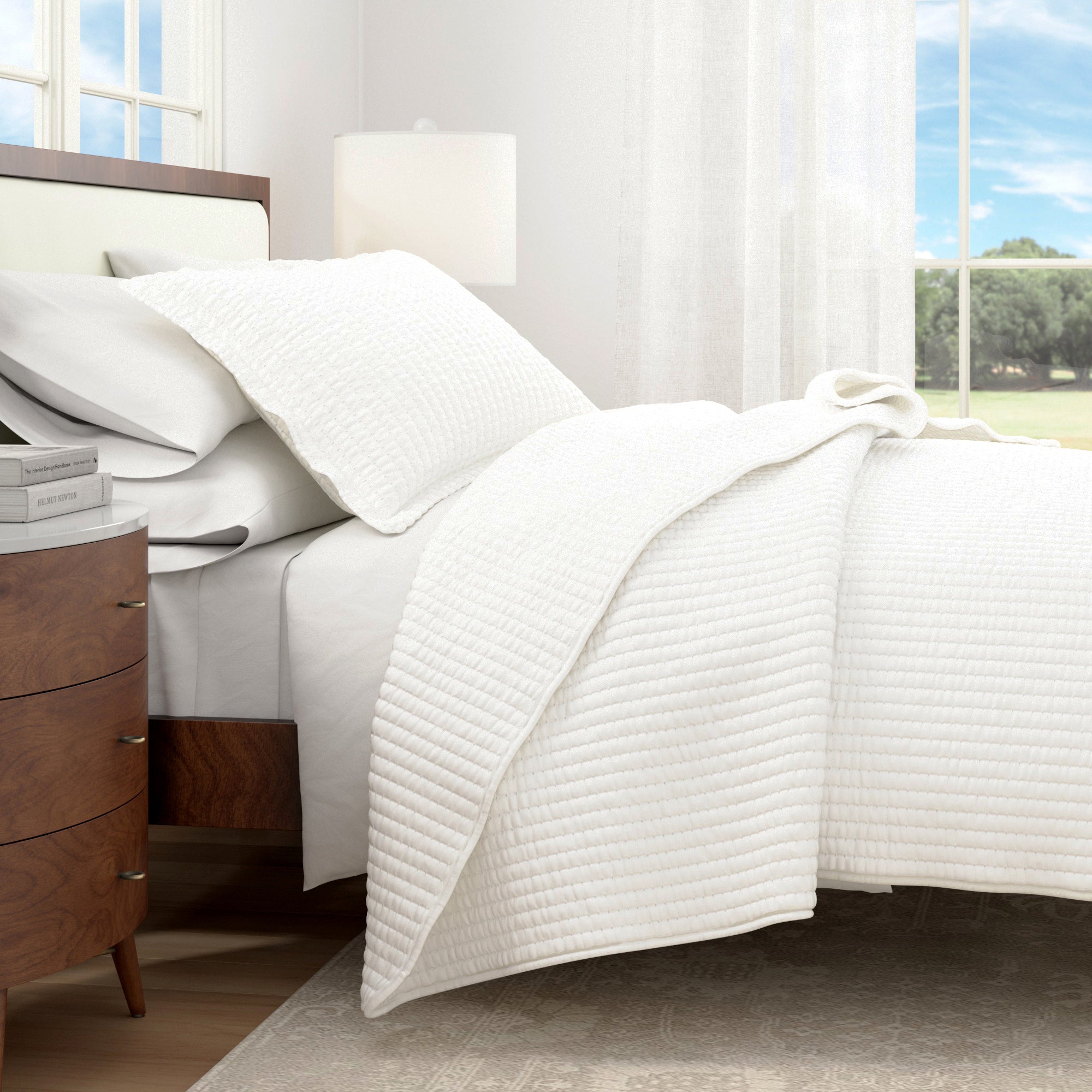 Stitched Quilt Set with Shams