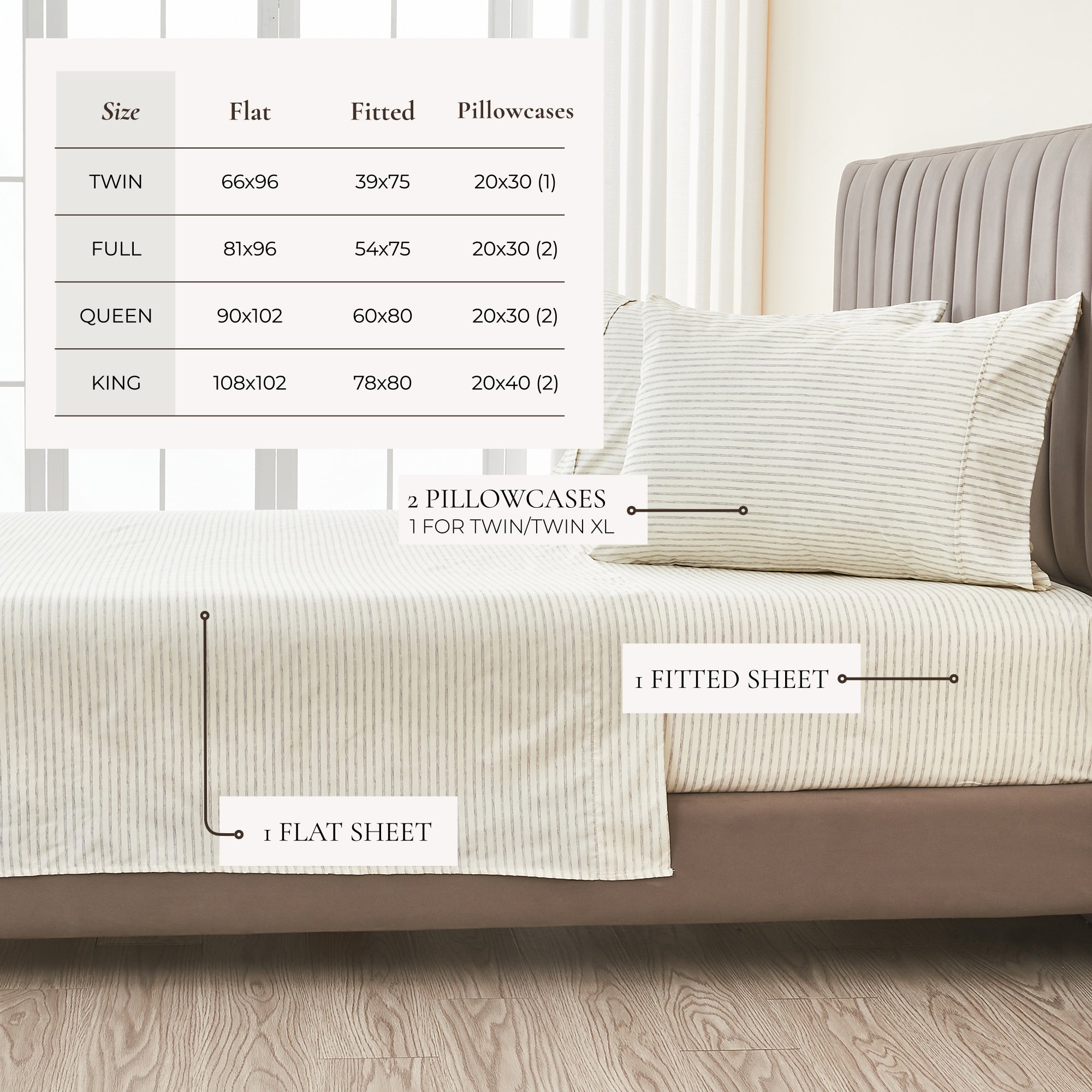 Stripe Printed Microfiber Sheet Set