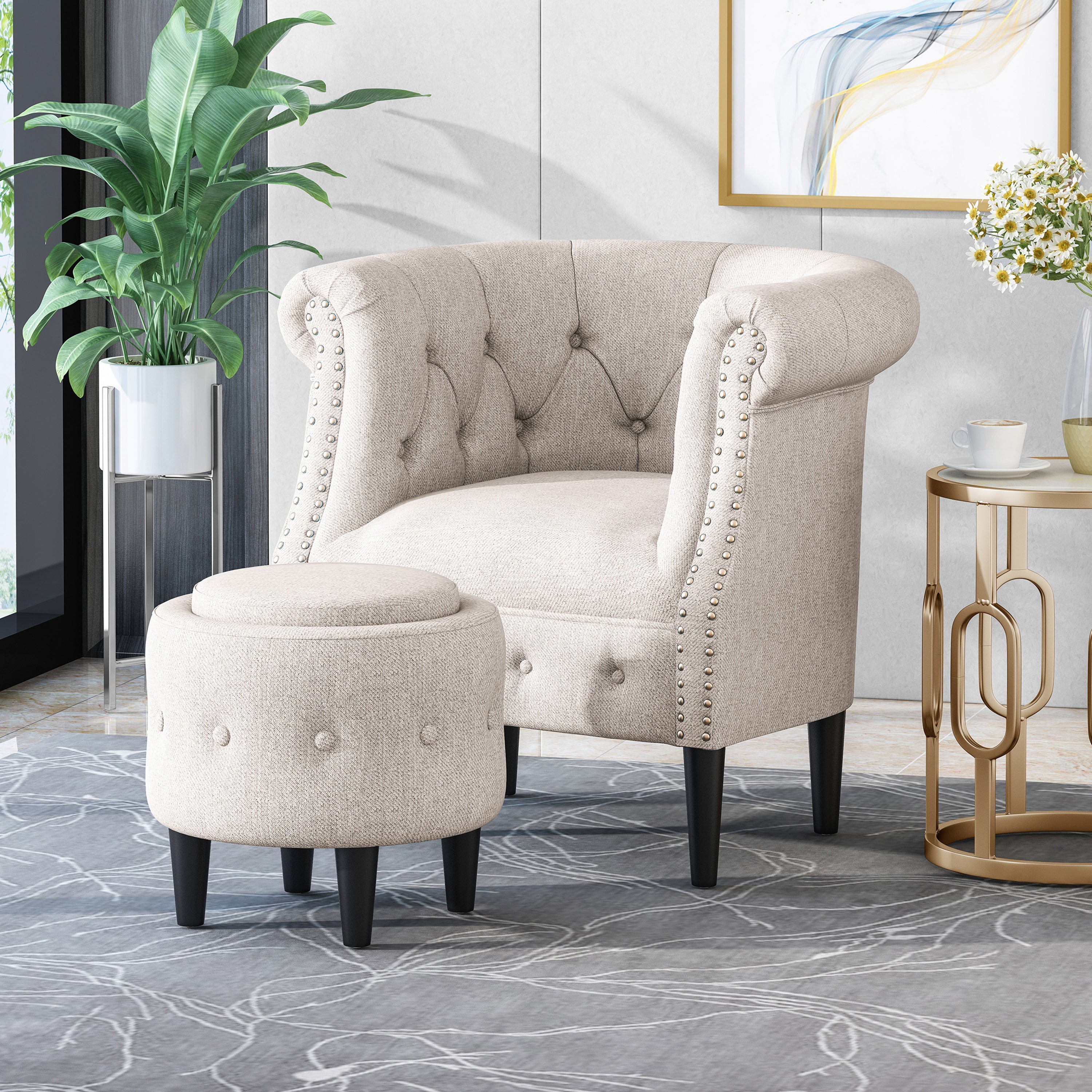 Chair & Ottoman