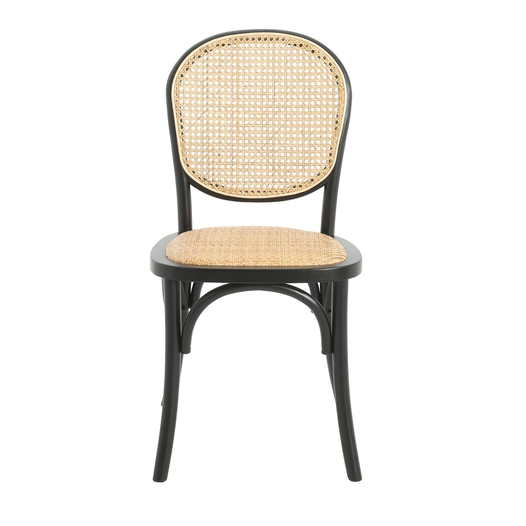 Qyros Dining Chair with Round Backrest and Curved Legs, Set of 2 - Dining Chairs