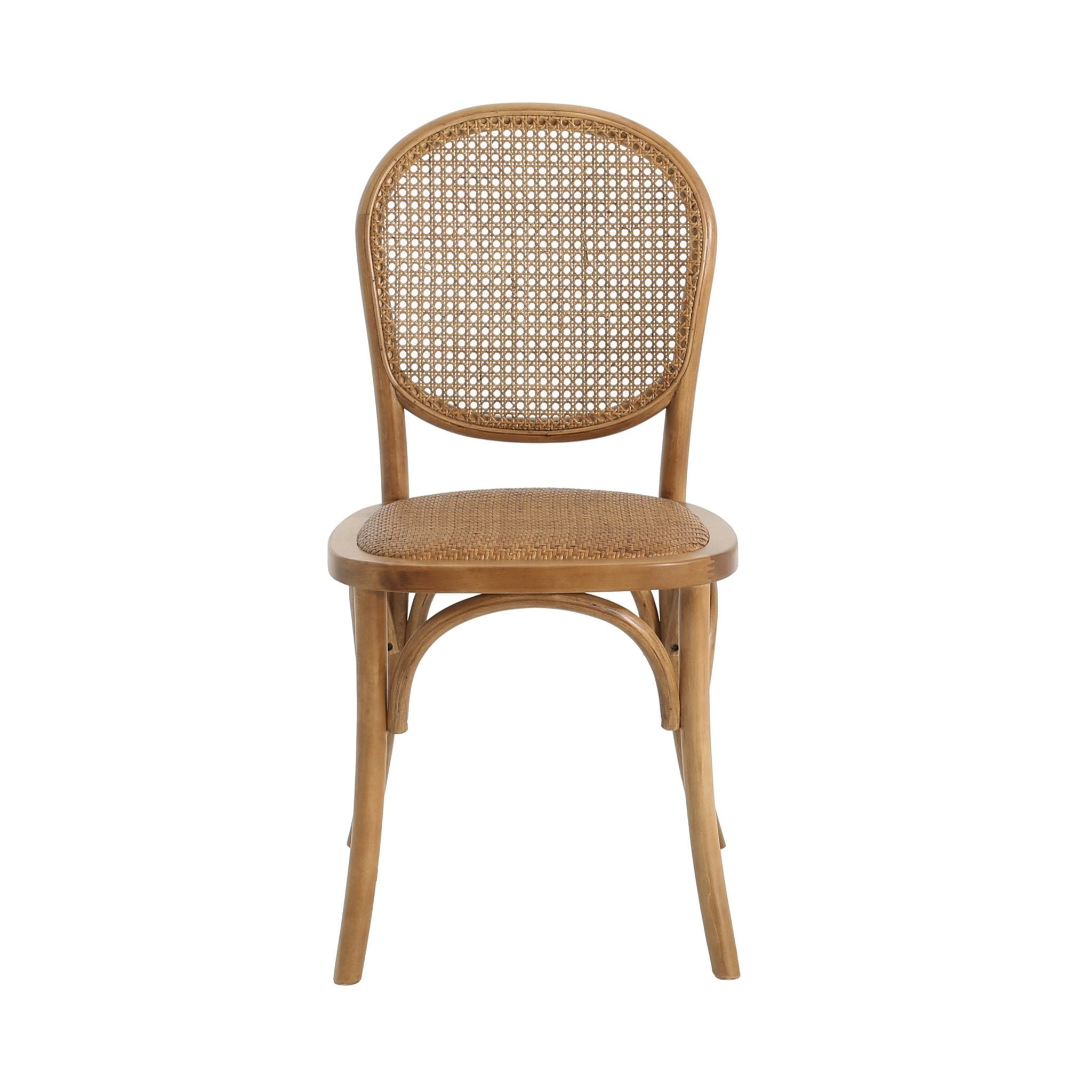 Qyros Dining Chair with Round Backrest and Curved Legs, Set of 2 - Dining Chairs