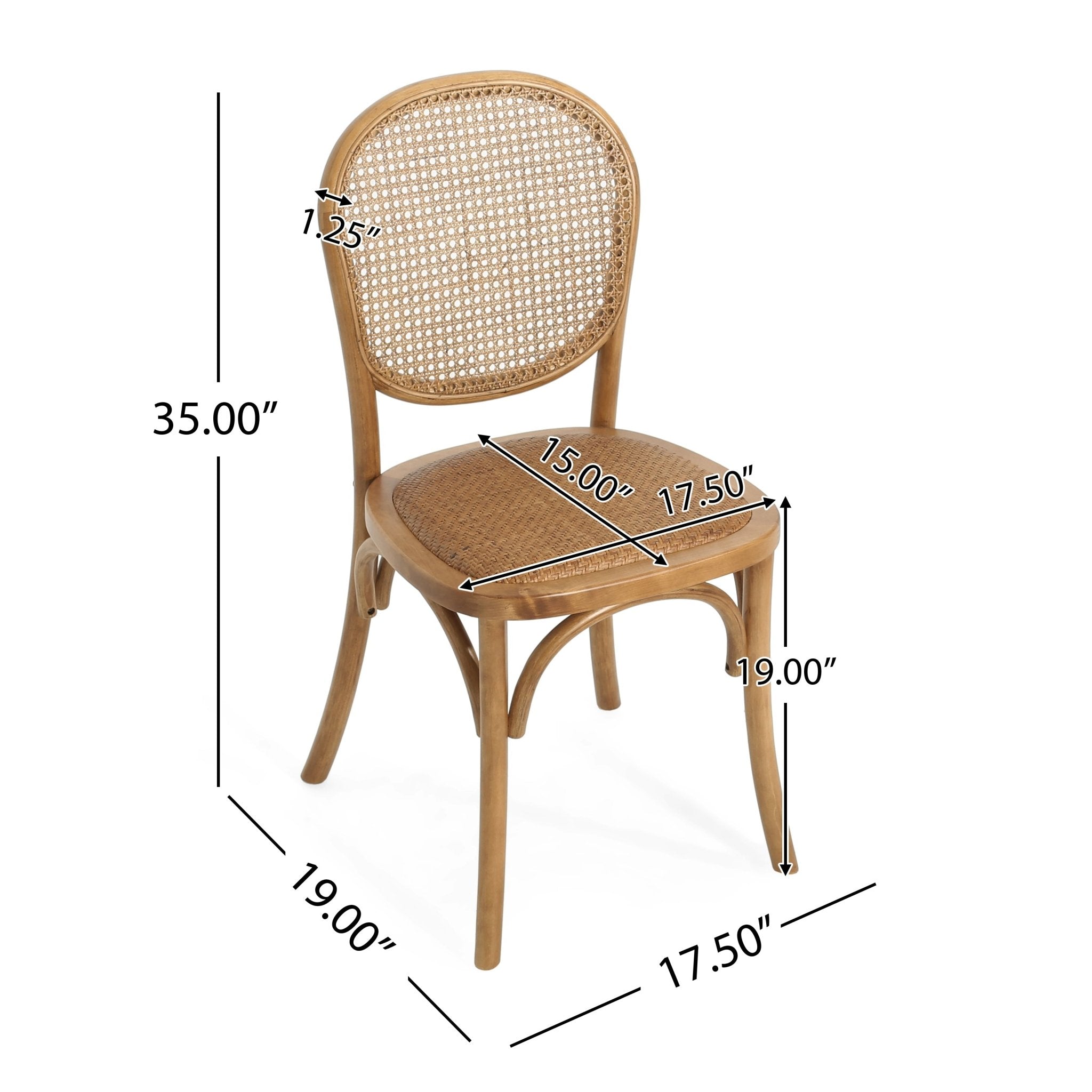 Qyros Dining Chair with Round Backrest and Curved Legs, Set of 2 - Dining Chairs