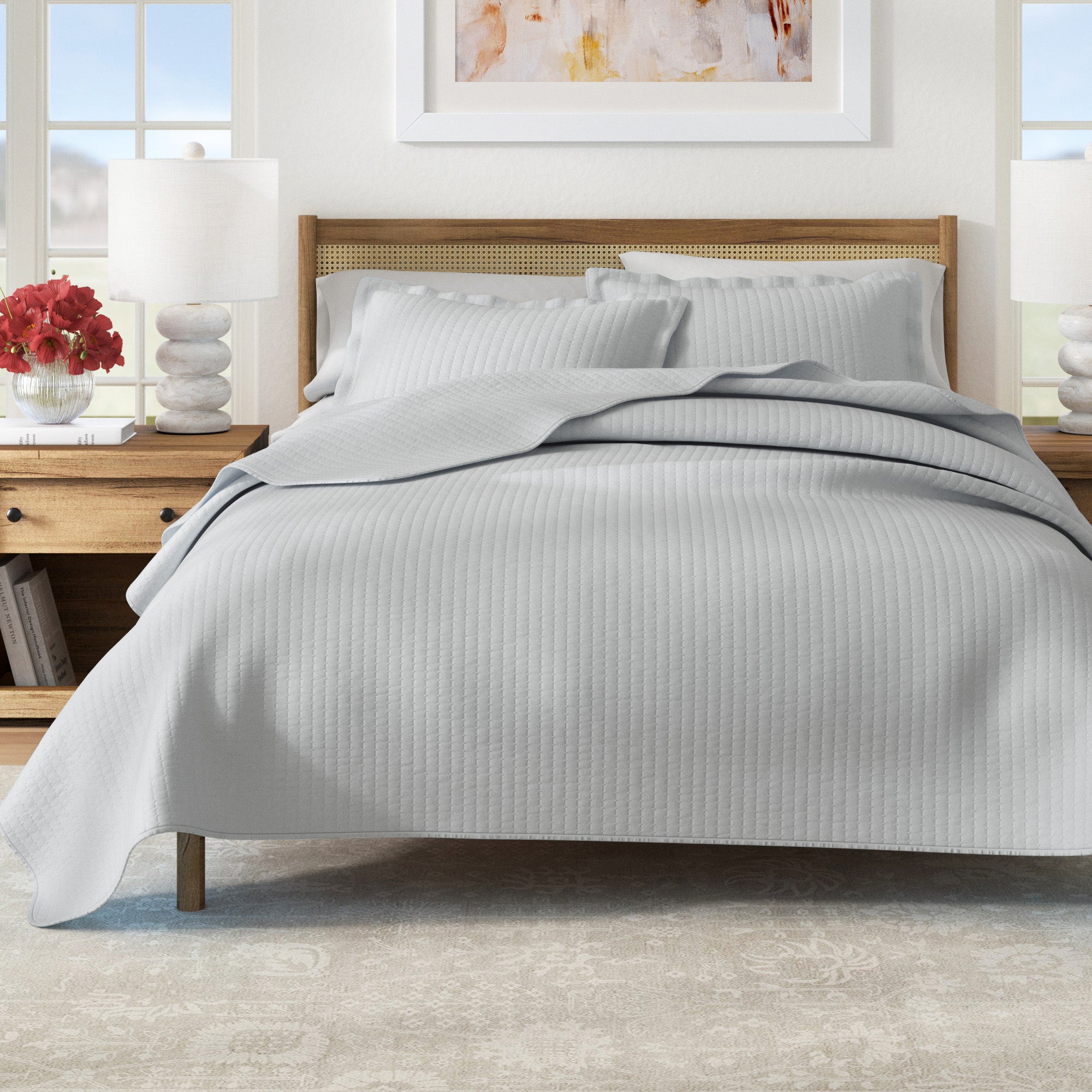 Stitched Quilt Set with Shams
