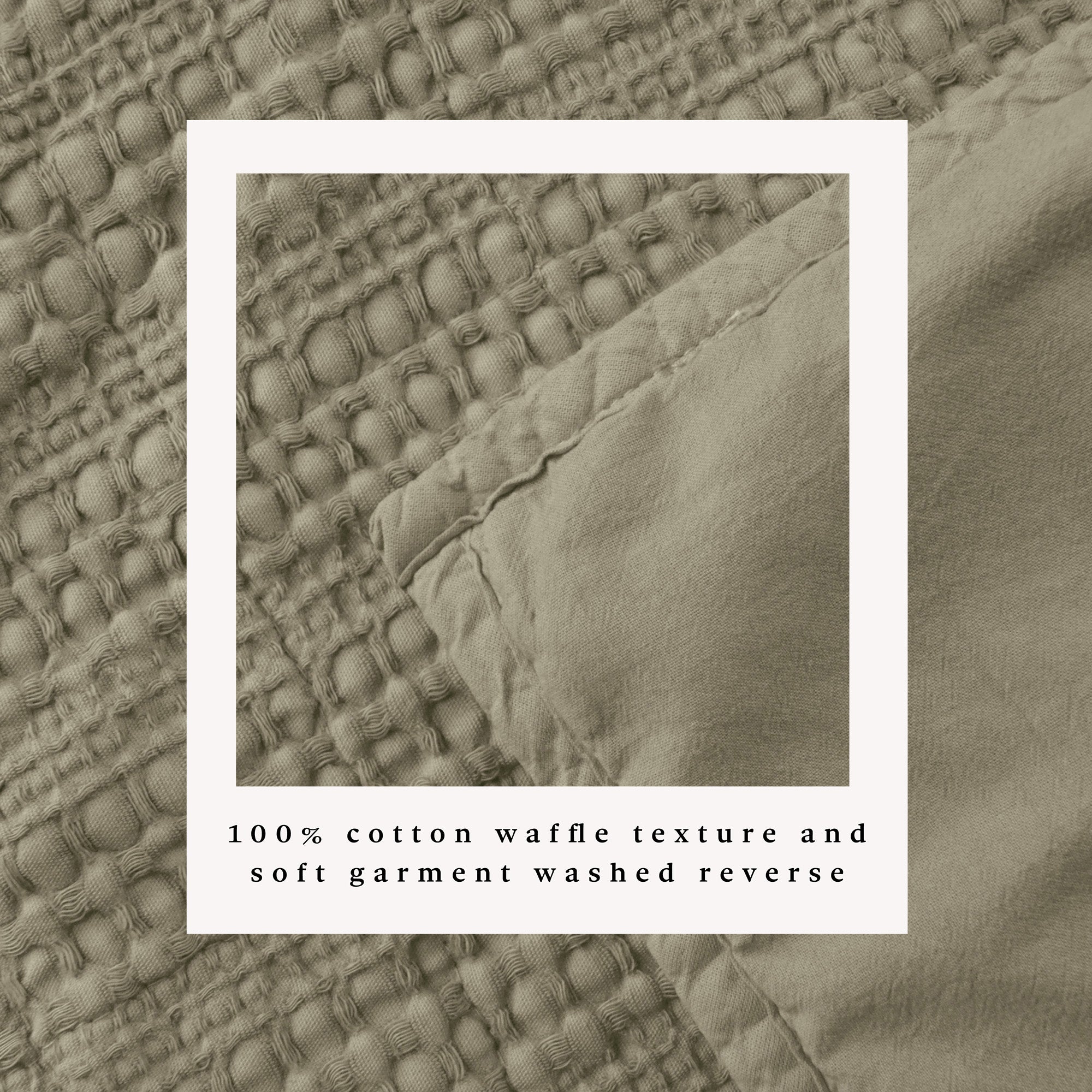 100% Cotton Garment Washed Honeycomb Waffle Quilt and Sham Set