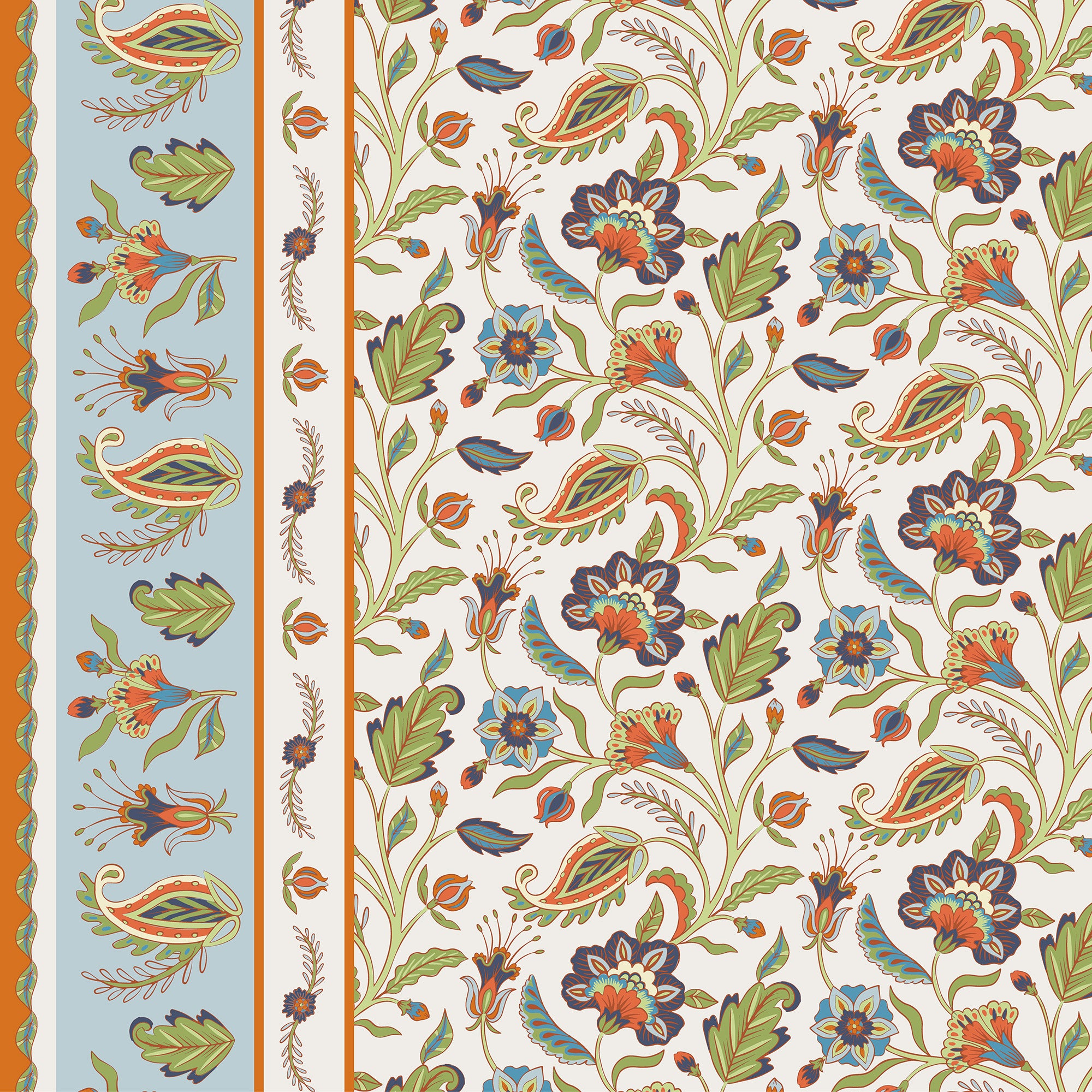Floral Bordered Cotton Quilt Set